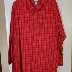 Columbia Red Plaid Casual Button Down Shirt